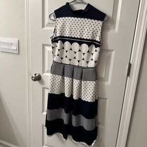 Elegant Kate & Lily blue and White Polka Dot Dress